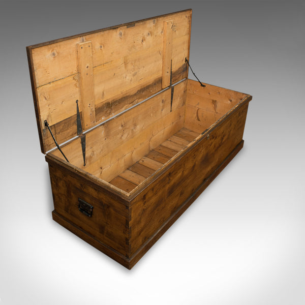 Large Antique Coffer, English, Pine, Storage, Chest, Trunk, Victorian - London Fine Antiques