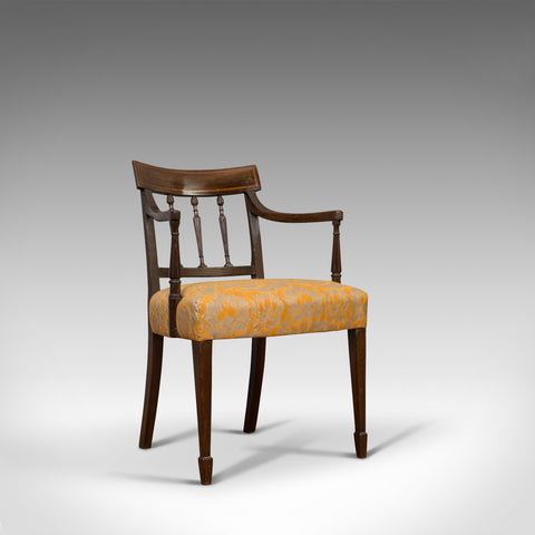 Antique Elbow chair, Mahogany, Armchair, Sheraton Overtones, Regency Circa 1820 - London Fine Antiques
