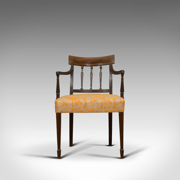 Antique Elbow chair, Mahogany, Armchair, Sheraton Overtones, Regency Circa 1820 - London Fine Antiques