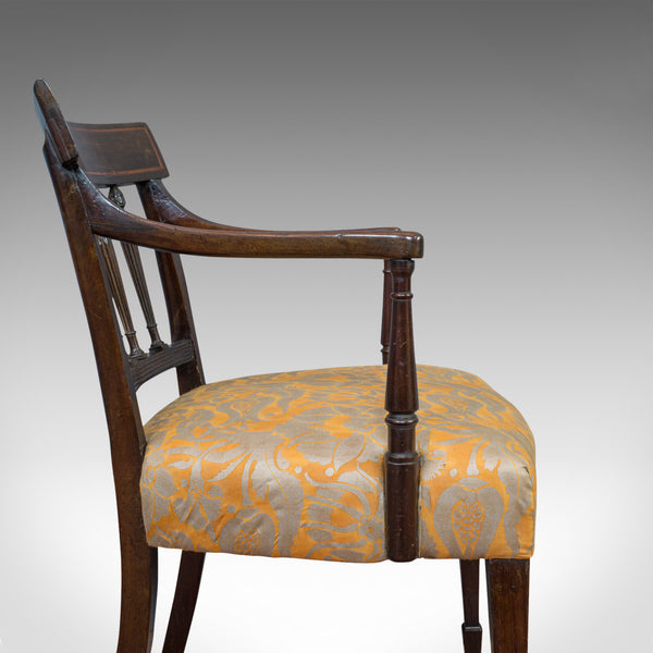 Antique Elbow chair, Mahogany, Armchair, Sheraton Overtones, Regency Circa 1820 - London Fine Antiques
