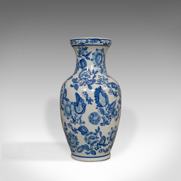 Vintage Decorative Vase, Oriental, Ceramic, Baluster, Urn, Chinese, Floral - London Fine Antiques