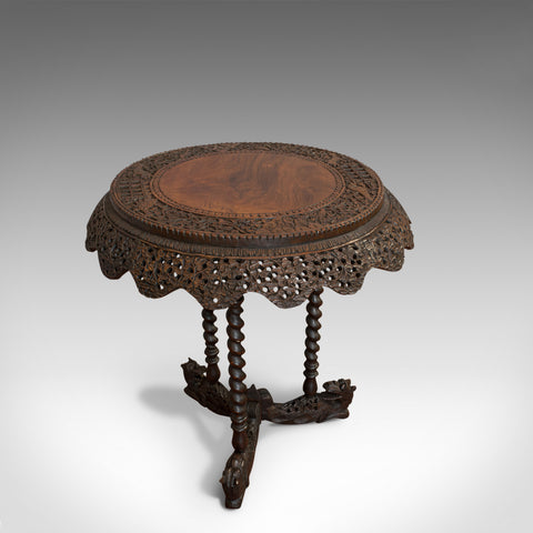 Antique Centre Table, Asian, Teak, Lamp, Occasional, 19th Century, Circa 1880 - London Fine Antiques