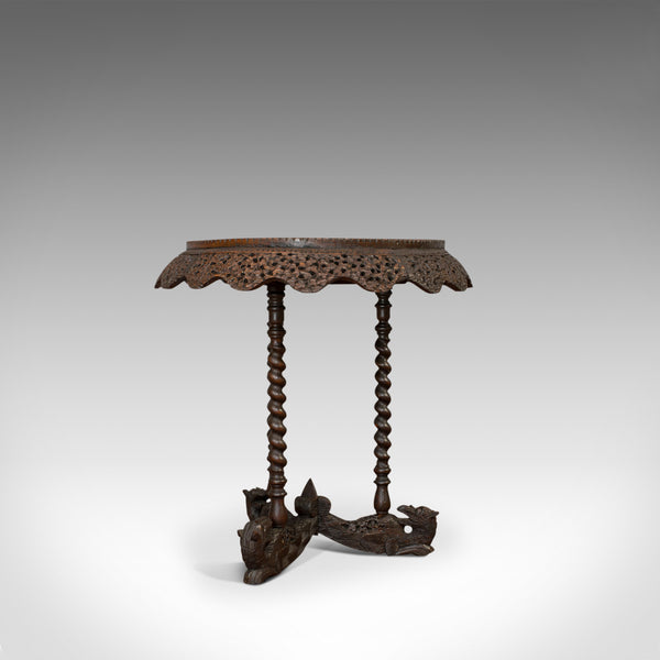 Antique Centre Table, Asian, Teak, Lamp, Occasional, 19th Century, Circa 1880 - London Fine Antiques
