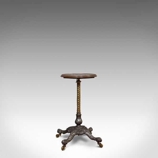 Antique Adjustable Wine Table, English, Mahogany, Cast Iron, Plant, Jardiniere - London Fine Antiques