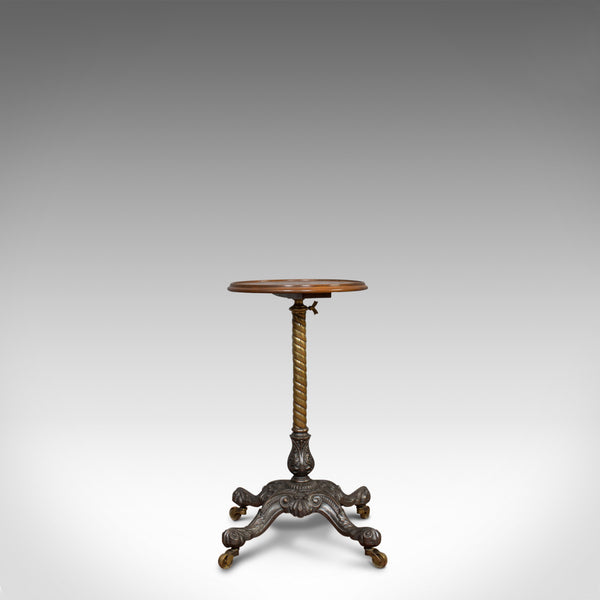 Antique Adjustable Wine Table, English, Mahogany, Cast Iron, Plant, Jardiniere - London Fine Antiques