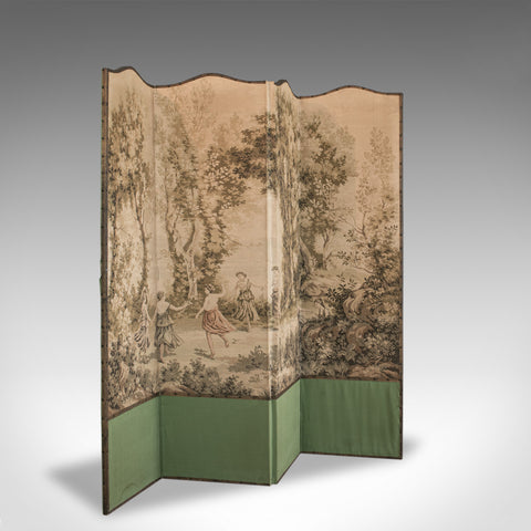 Antique Room Divider, French, Needlepoint, Screen, Prop, Tapestry, Jean Corot - London Fine Antiques