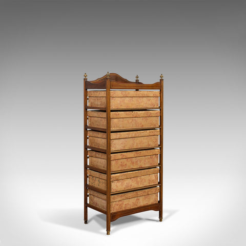 Antique Storage Cabinet, 6 Boxes, English, Edwardian, Mahogany, Brass, Etagere - London Fine Antiques