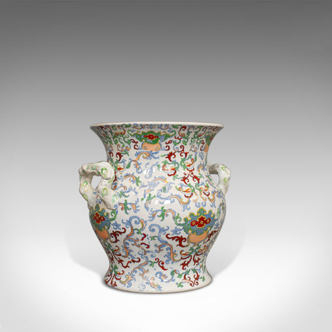 Large Vintage Vase, Oriental, Ironstone, Decorative, Pot, Centrepiece - London Fine Antiques