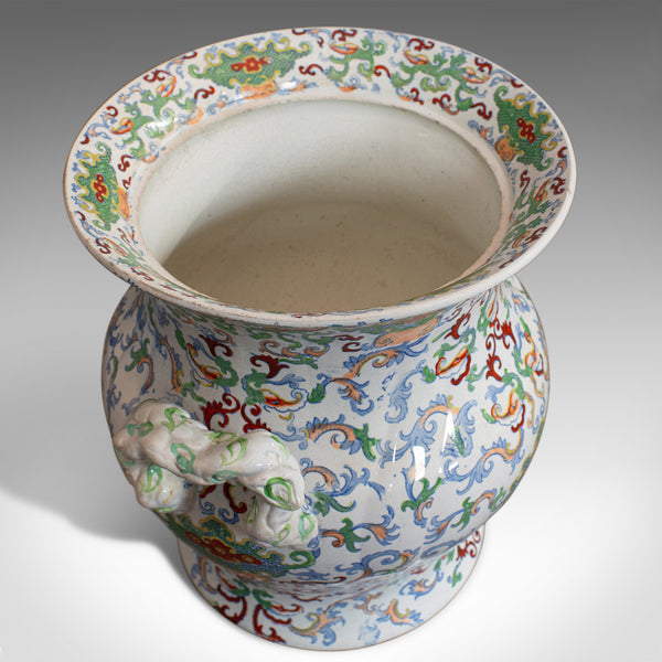 Large Vintage Vase, Oriental, Ironstone, Decorative, Pot, Centrepiece - London Fine Antiques