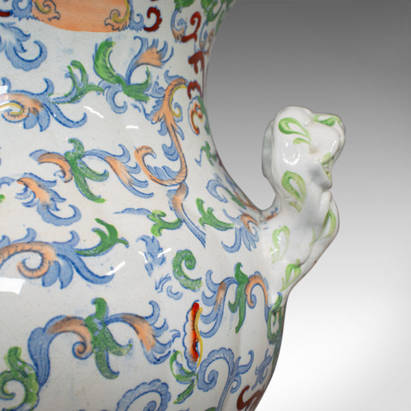 Large Vintage Vase, Oriental, Ironstone, Decorative, Pot, Centrepiece - London Fine Antiques