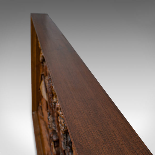 Vintage Carved Wall Panel, Ceylon, Ironwood, Decorative, Frieze, Jungle, C20th - London Fine Antiques