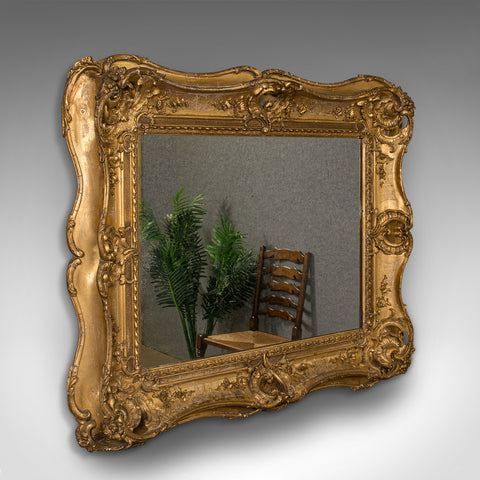 Large Antique Decorative Mirror, Gilt Gesso, Hall, Overmantle, Victorian, C.1850