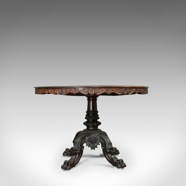 Inlaid Antique Breakfast Table, English, Rosewood, Centre, Game, Victorian - London Fine Antiques