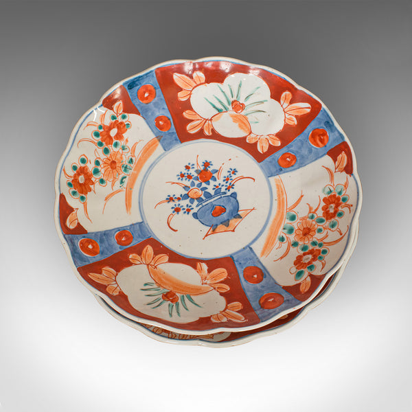 Pair Of, Vintage Imari Dishes, Oriental, Painted, Ceramic, Decorative, Saucers - London Fine Antiques