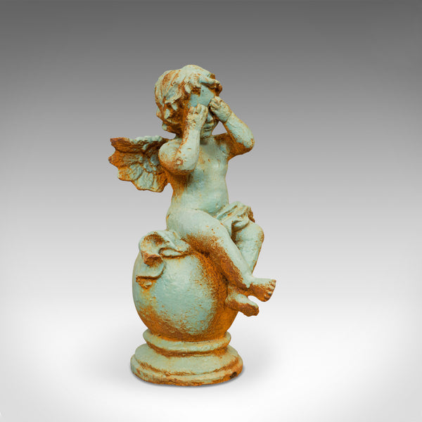Vinatge Putto Ornament, English, Cast Iron, Cherub, Garden, Statuette - London Fine Antiques