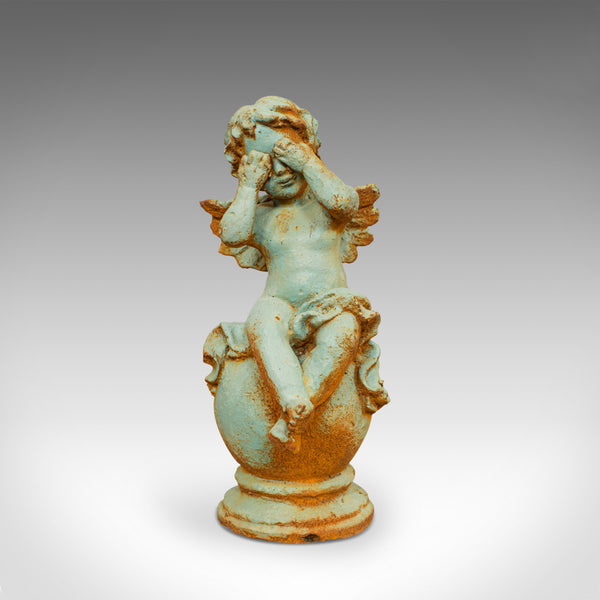 Vinatge Putto Ornament, English, Cast Iron, Cherub, Garden, Statuette - London Fine Antiques