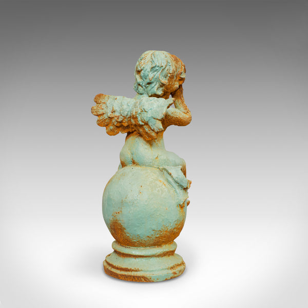 Vinatge Putto Ornament, English, Cast Iron, Cherub, Garden, Statuette - London Fine Antiques