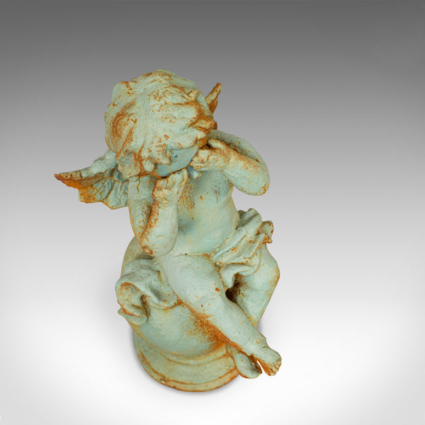 Vinatge Putto Ornament, English, Cast Iron, Cherub, Garden, Statuette - London Fine Antiques