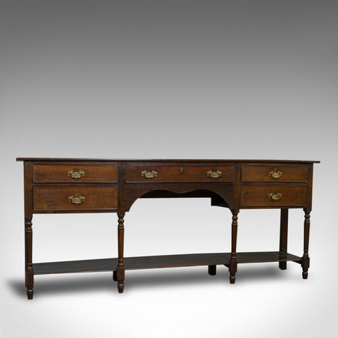 Antique Dresser Base, English, Oak, Side Cabinet, Pot Shelf, Georgian, C.1780 - London Fine Antiques