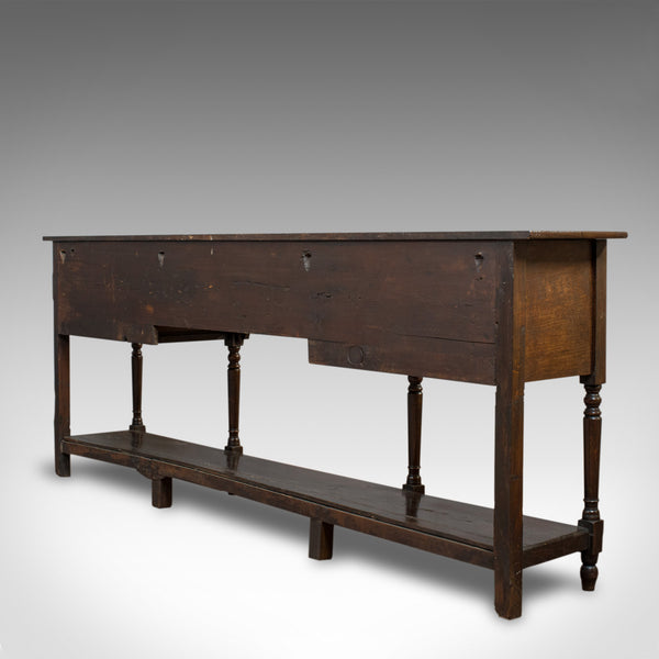 Antique Dresser Base, English, Oak, Side Cabinet, Pot Shelf, Georgian, C.1780 - London Fine Antiques