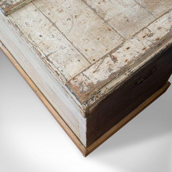 Antique Travel Trunk, English, Pine, Zinc Lined, Carriage Chest, Victorian - London Fine Antiques