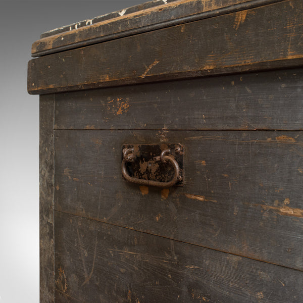 Antique Travel Trunk, English, Pine, Zinc Lined, Carriage Chest, Victorian - London Fine Antiques