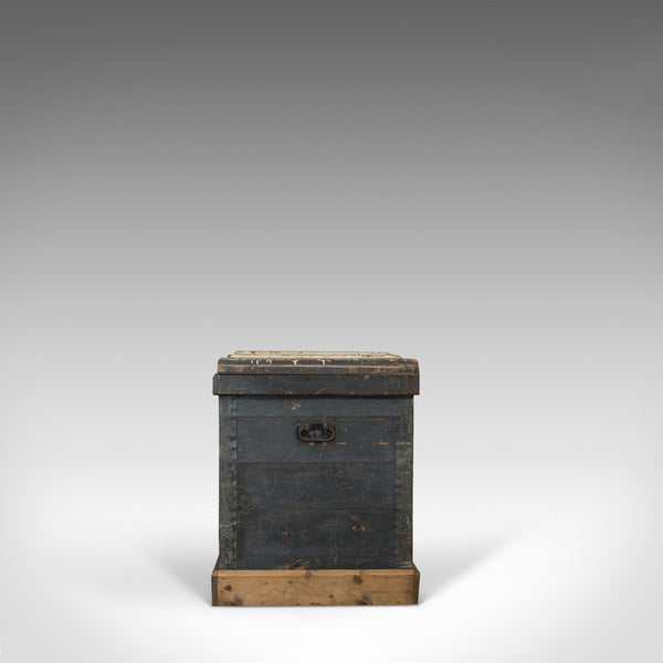 Antique Travel Trunk, English, Pine, Zinc Lined, Carriage Chest, Victorian - London Fine Antiques
