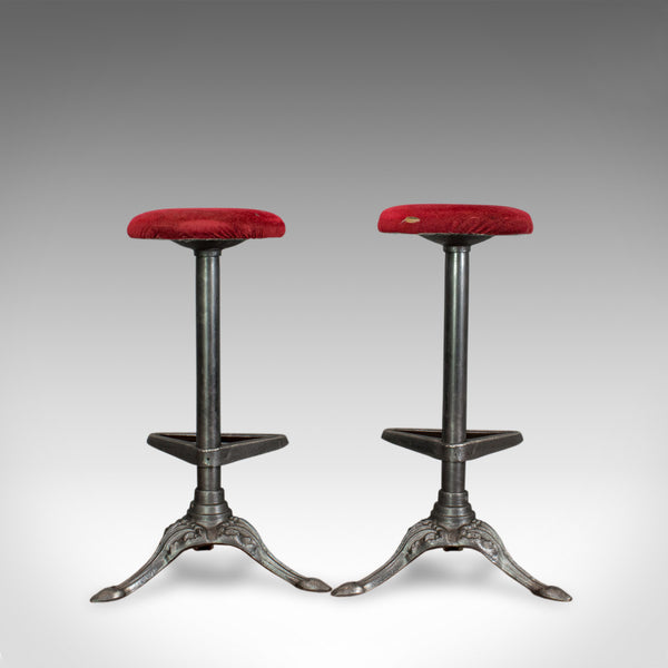 Vintage, Pair Of, Bar Stools, English, Cast Alloy, Victorian Taste, 20th Century - London Fine Antiques