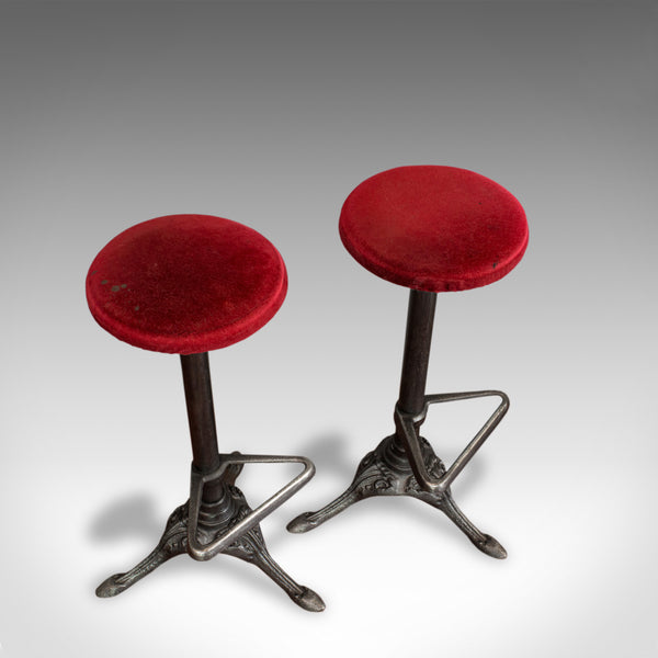 Vintage, Pair Of, Bar Stools, English, Cast Alloy, Victorian Taste, 20th Century - London Fine Antiques