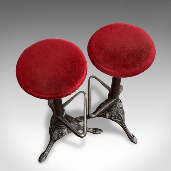 Vintage, Pair Of, Bar Stools, English, Cast Alloy, Victorian Taste, 20th Century - London Fine Antiques