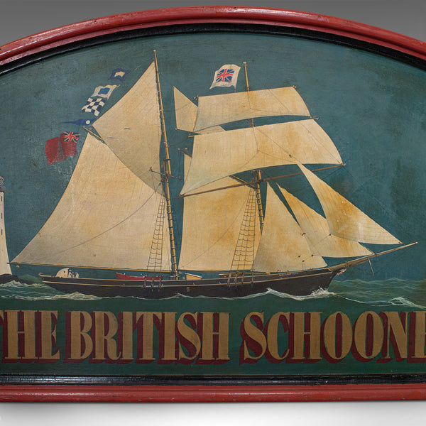 Large Vintage Ship Pub Sign, English, Pine, Bar, Billboard, Maritime, C.1950 - London Fine Antiques