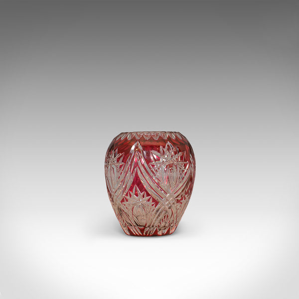 Vintage Decorative Vase, English, Cut Glass, Vessel, Royal Brierley, Circa 1940 - London Fine Antiques