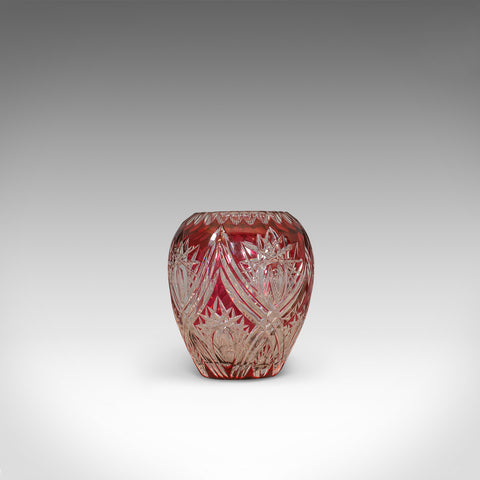 Vintage Decorative Vase, English, Cut Glass, Vessel, Royal Brierley, Circa 1940 - London Fine Antiques