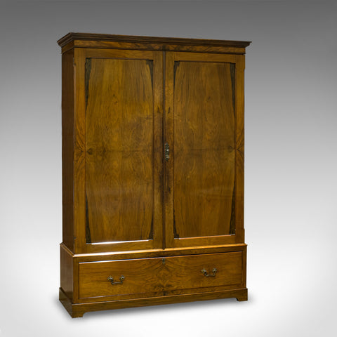 Antique Linen Press, French, Walnut, Wardrobe, Hanging Rail, Late 19th Century - London Fine Antiques