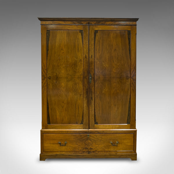 Antique Linen Press, French, Walnut, Wardrobe, Hanging Rail, Late 19th Century - London Fine Antiques