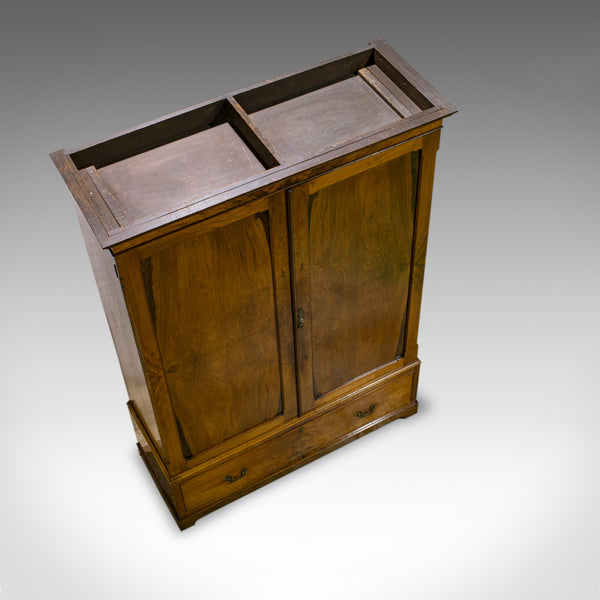 Antique Linen Press, French, Walnut, Wardrobe, Hanging Rail, Late 19th Century - London Fine Antiques