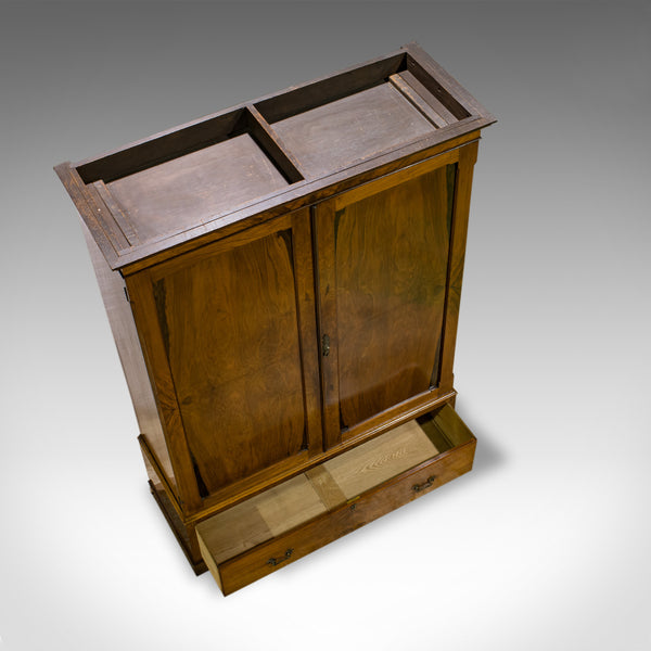 Antique Linen Press, French, Walnut, Wardrobe, Hanging Rail, Late 19th Century - London Fine Antiques