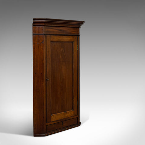 Antique Corner Cabinet, English, Walnut, Mahogany, Wall, Cupboard, Georgian - London Fine Antiques