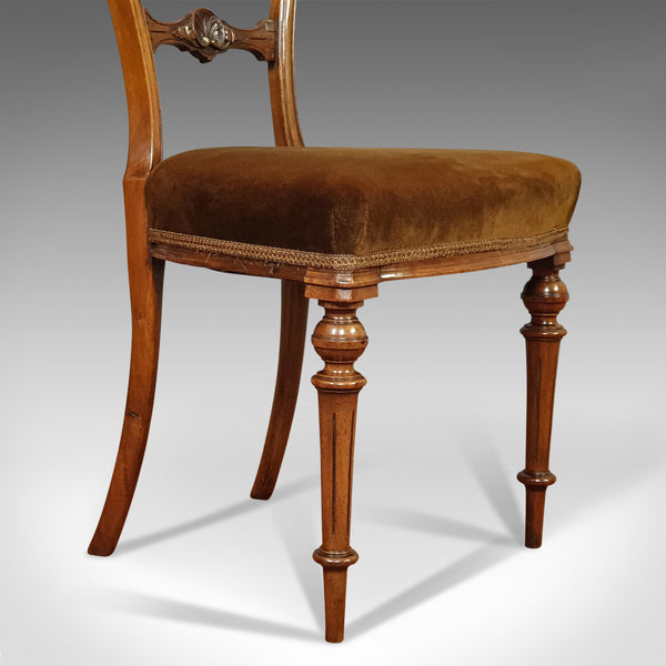 Antique Side Chair, English, Walnut, Dining, Drawing Room, Seat, Victorian - London Fine Antiques