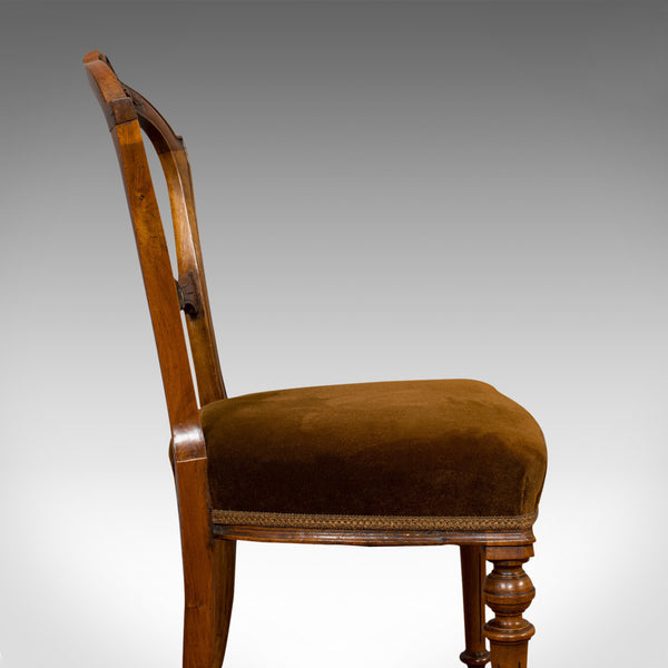 Antique Side Chair, English, Walnut, Dining, Drawing Room, Seat, Victorian - London Fine Antiques