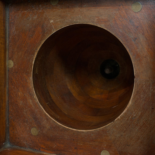 Vintage Mould, English, Mahogany, Maritime, Shipping, Drum, Coffee, Lamp, Table - London Fine Antiques