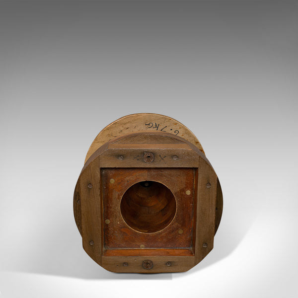 Vintage Mould, English, Mahogany, Maritime, Shipping, Drum, Coffee, Lamp, Table - London Fine Antiques