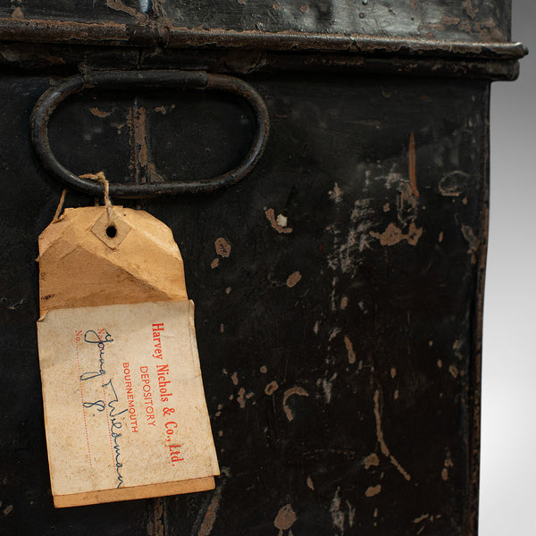 Antique Travel Trunk, English, Tin, Shipping Chest, Wildman, Vice Consulate - London Fine Antiques