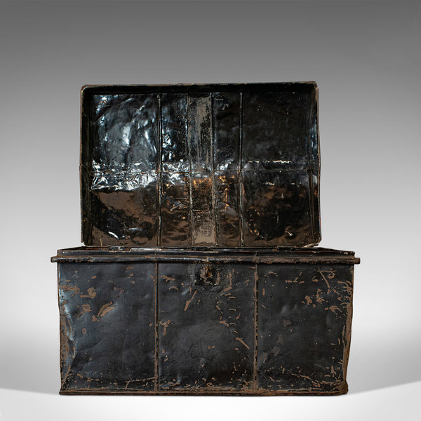 Antique Travel Trunk, English, Tin, Shipping Chest, Wildman, Vice Consulate - London Fine Antiques