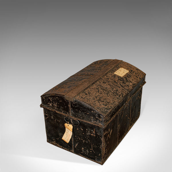 Antique Travel Trunk, English, Tin, Shipping Chest, Wildman, Vice Consulate - London Fine Antiques