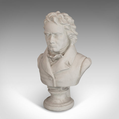 Vintage Study, Beethoven, English, Plaster, Portrait, Bust, Musician, C.20th - London Fine Antiques