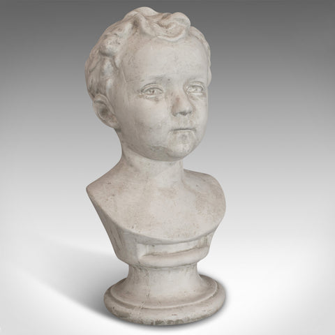 Vintage Child Portrait Bust, English, Plaster, Study, Young Boy, 20th Century - London Fine Antiques