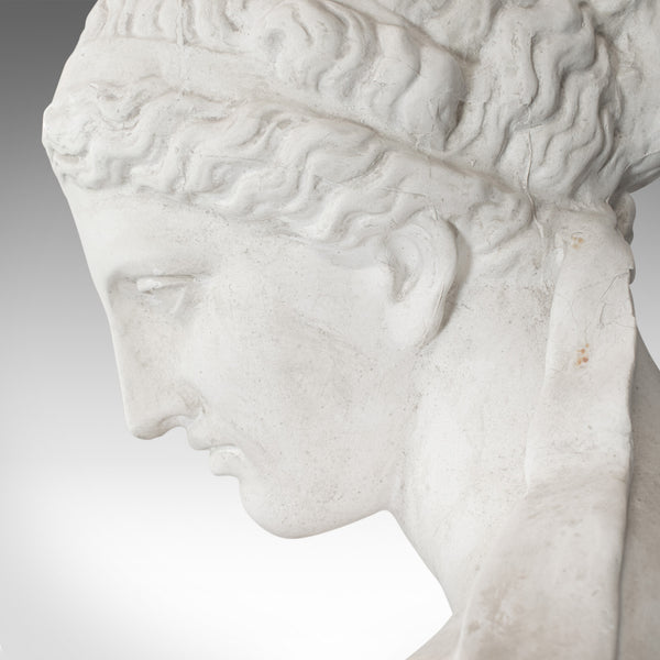 Vintage Bust on Pedestal, English, Plaster, Female Portrait, Doric Column - London Fine Antiques