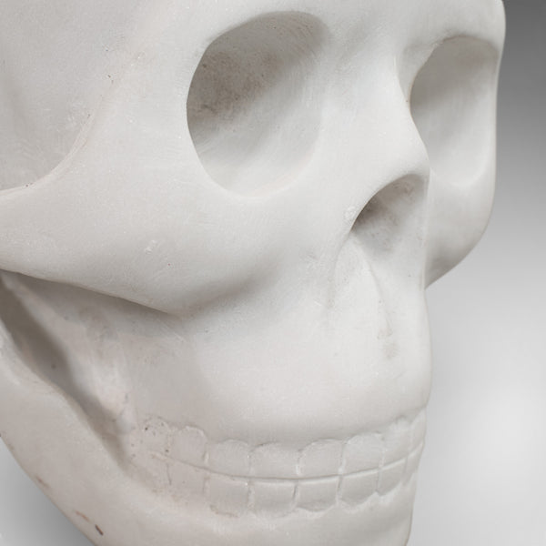 Vintage Marble Skull, English, Bianco Assoluto, Paperweight, Ornament, C.20th - London Fine Antiques