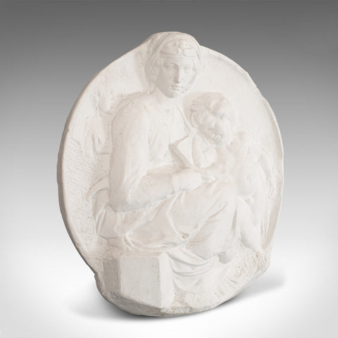 Plaster Cast Bas-Relief Portrait Pitti Tondo, Virgin and Child by Michelangelo - London Fine Antiques